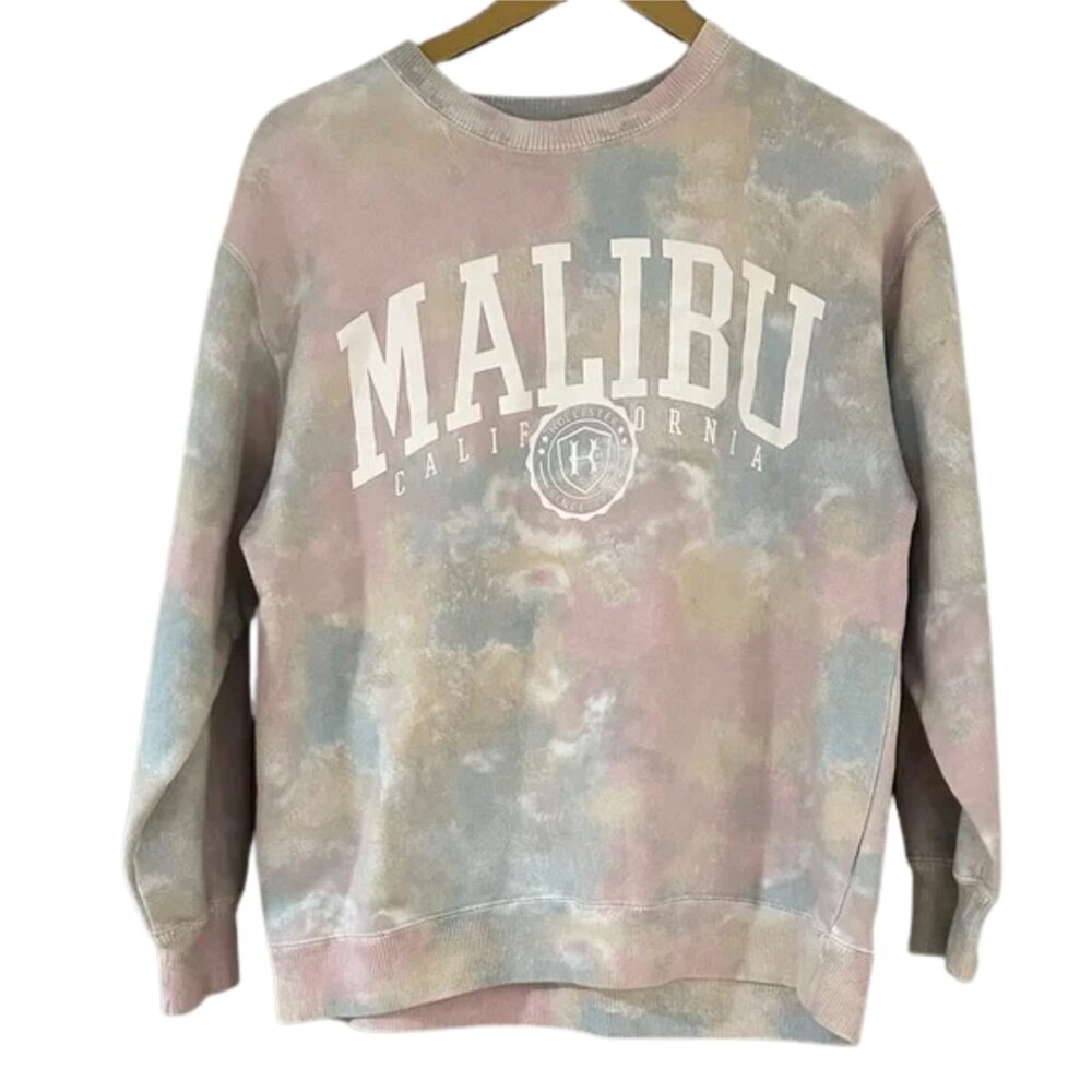Hollister Malibu Tie-Dye Sweatshirt Pastel Crewneck California Graphic